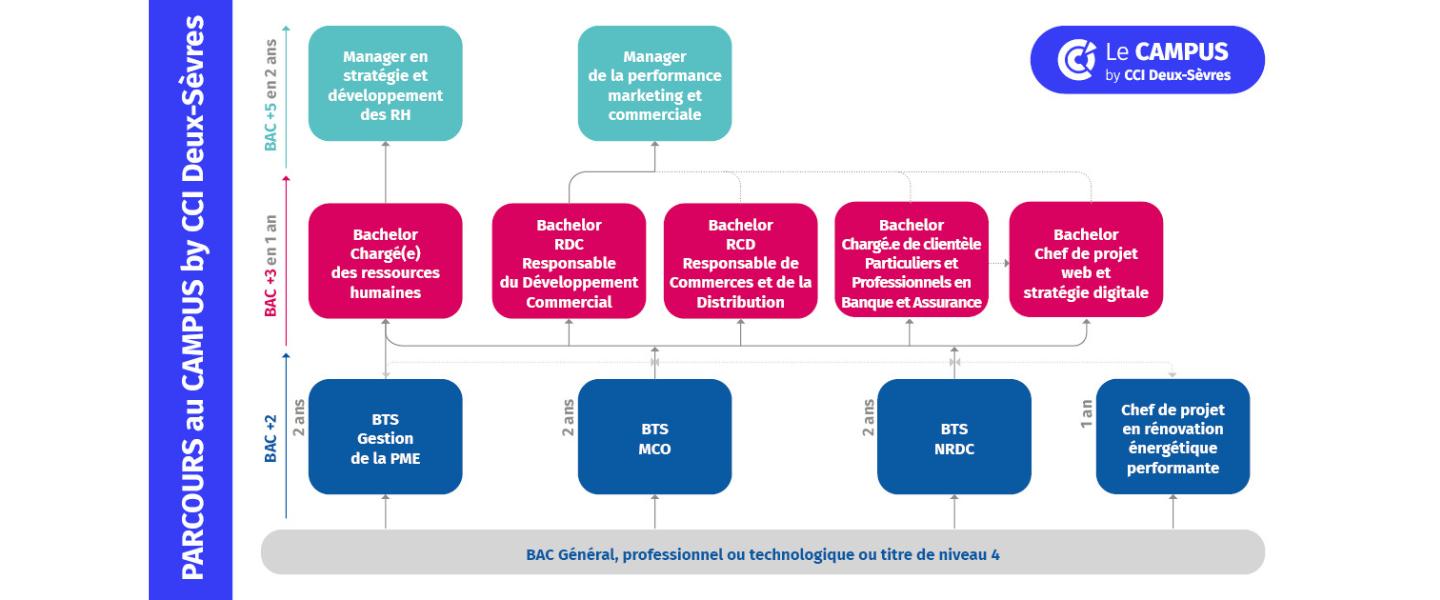 Schéma parcours formations alternance Campus